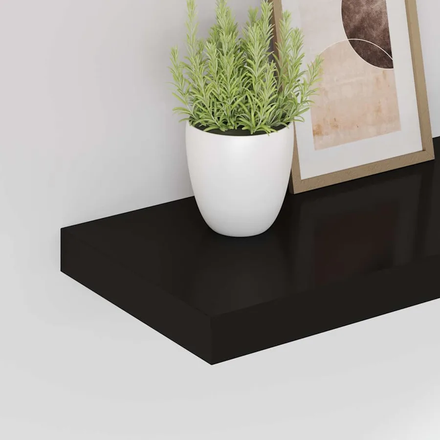 Étagères murales flottantes 2 pcs noir 50x23,5x3,8 cm MDF - 4
