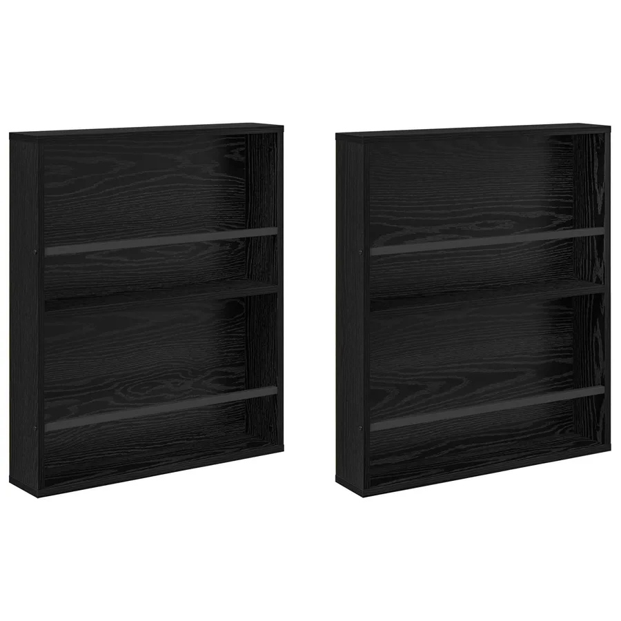 Étagère à magazines 2 pcs Chêne noir 60 x 12 x 70 cm - 2