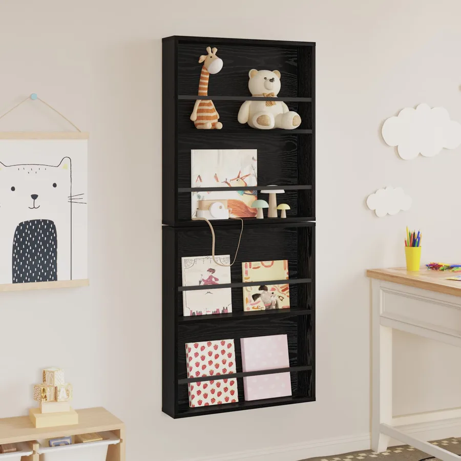 Étagère à magazines 2 pcs Chêne noir 60 x 12 x 70 cm - 4