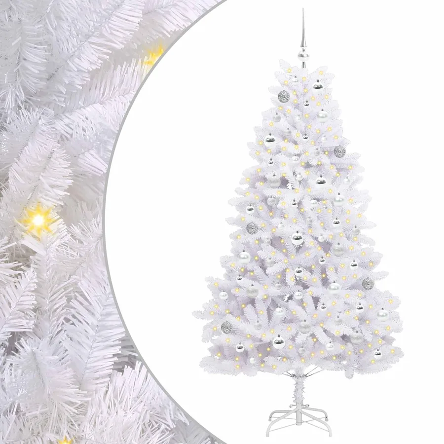 Sapin de Noël Artificiel à Branches Articulées Blanc 180 cm - 2