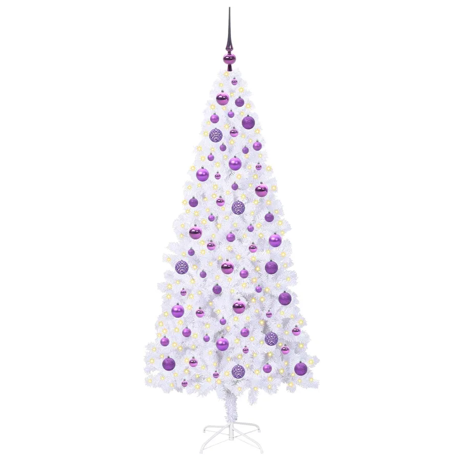 Sapin de Noël artificiel avec 300 LED Blanc 180 cm PVC et Acier - 3