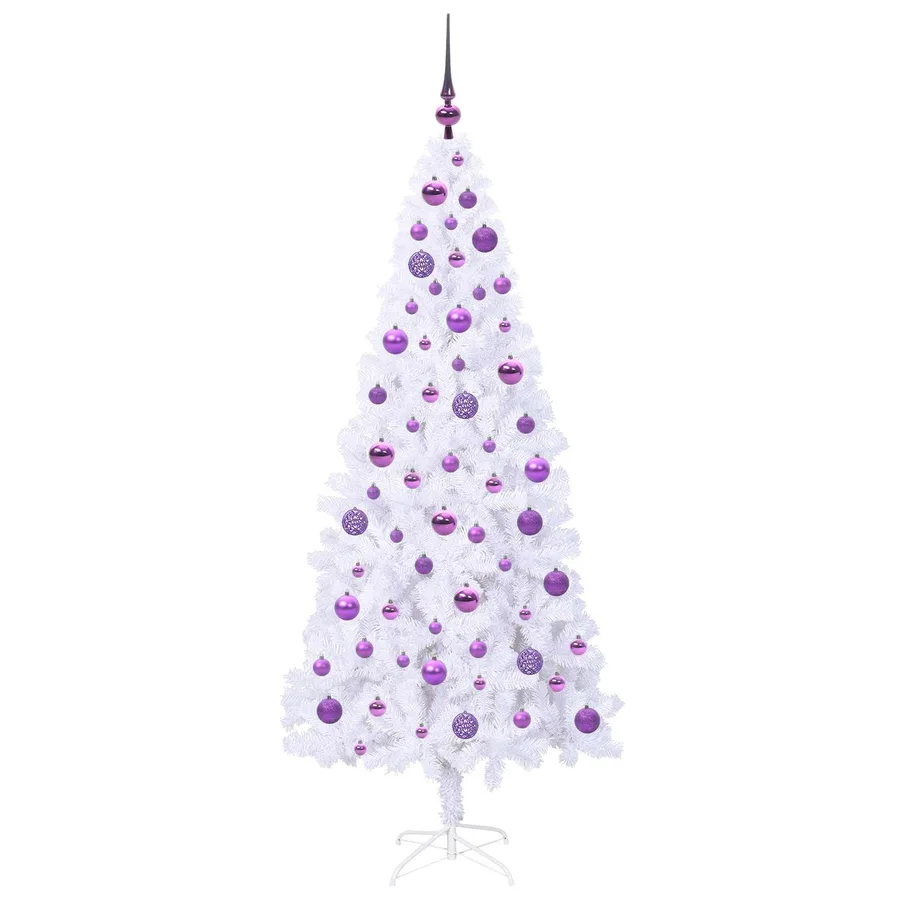 Sapin de Noël artificiel avec 300 LED Blanc 180 cm PVC et Acier - 4