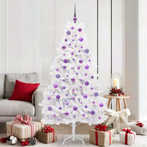 Sapin de Noël Artificiel à Branches Articulées Blanc 180 cm