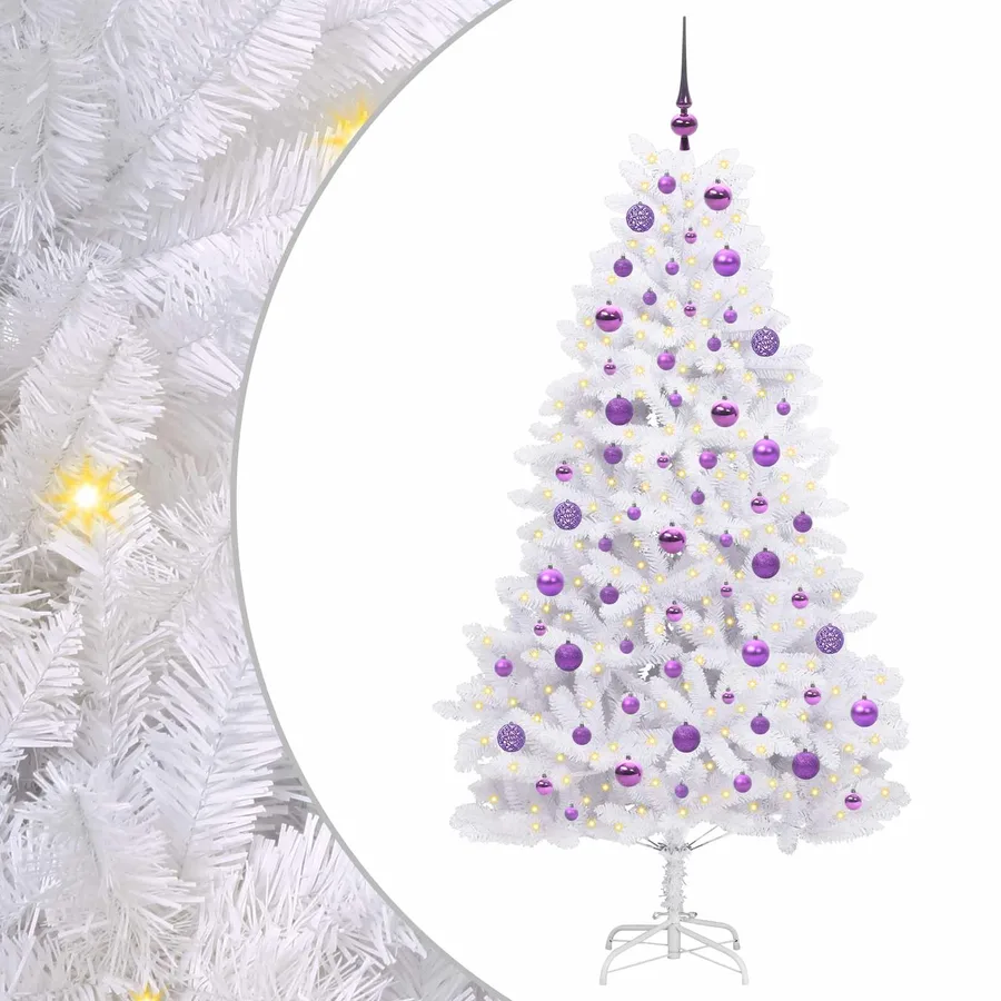 Sapin de Noël Artificiel à Branches Articulées Blanc 180 cm - 2