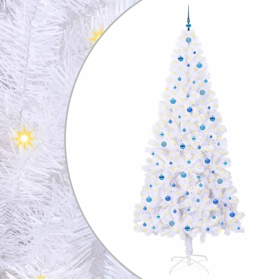 Sapin de Noël artificiel avec 300 LED Blanc 240 cm PVC et Acier - 2
