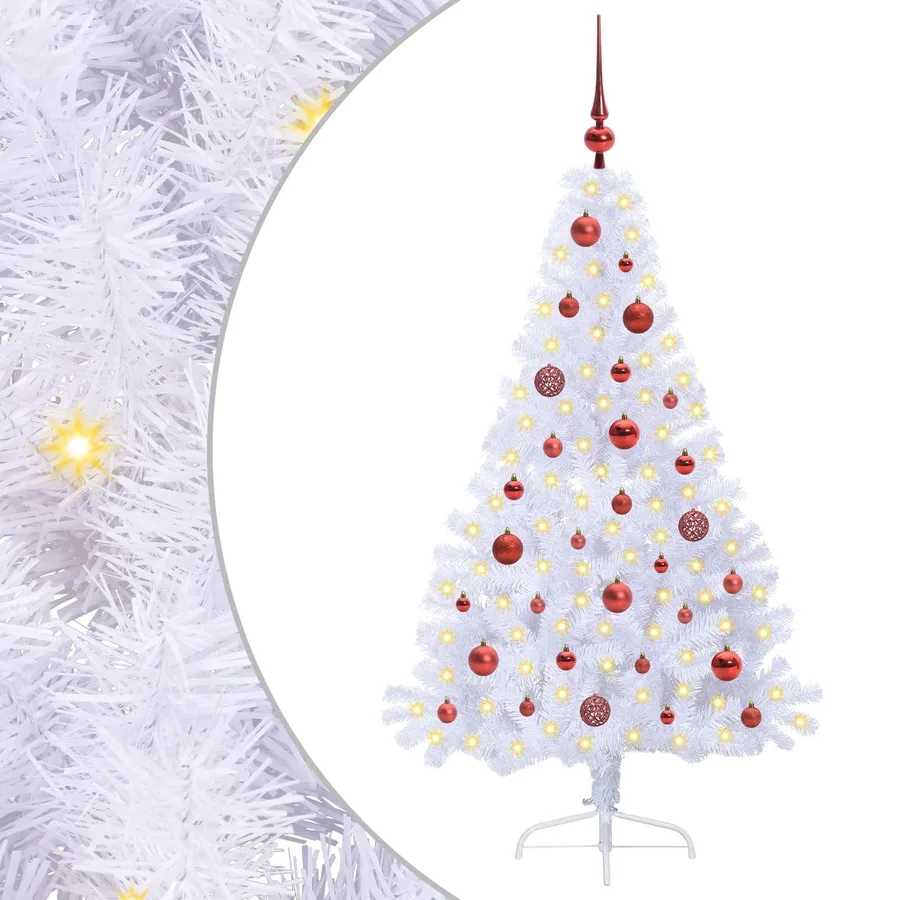 Sapin de Noël artificiel avec 150 LED Blanc 150 cm PVC et Acier - 2