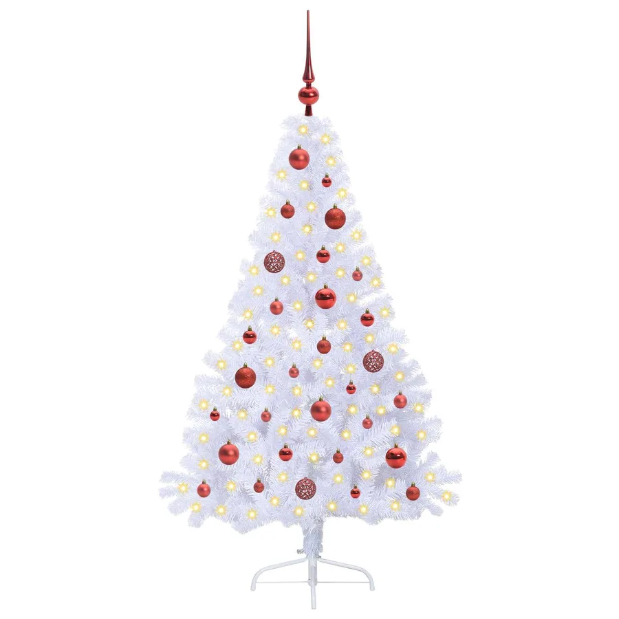 Sapin de Noël artificiel avec 150 LED Blanc 150 cm PVC et Acier - 3