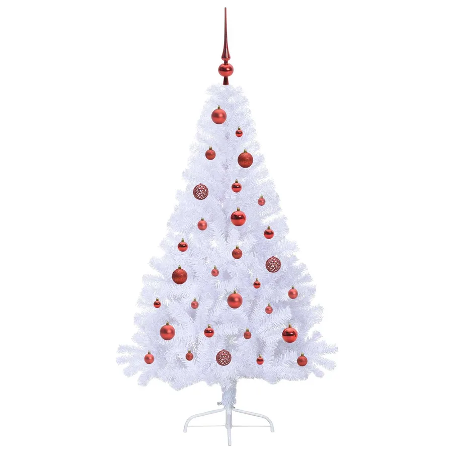 Sapin de Noël artificiel avec 150 LED Blanc 150 cm PVC et Acier - 4
