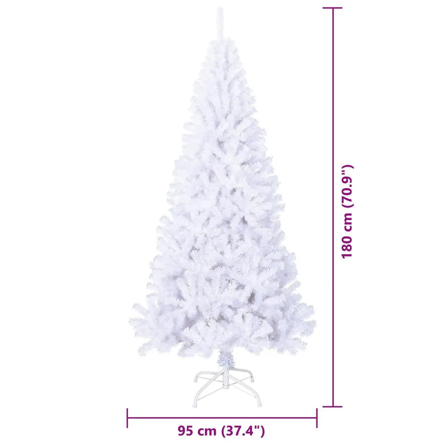 Sapin de Noël artificiel avec 300 LED Blanc 180 cm PVC et Acier - 14
