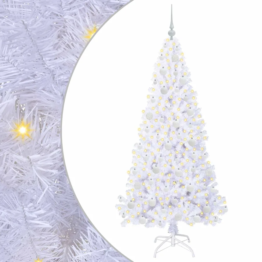 Sapin de Noël artificiel avec 300 LED Blanc 180 cm PVC et Acier - 2
