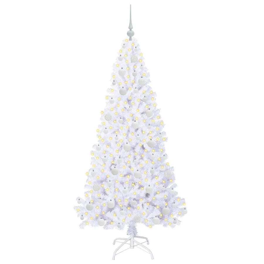 Sapin de Noël artificiel avec 300 LED Blanc 180 cm PVC et Acier - 3