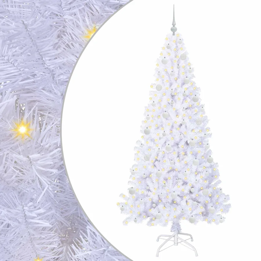 Sapin de Noël artificiel avec 300 LED Blanc 210 cm PVC et Acier - 2