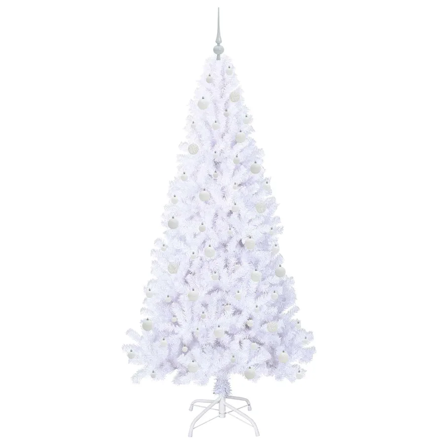 Sapin de Noël artificiel avec 300 LED Blanc 210 cm PVC et Acier - 4