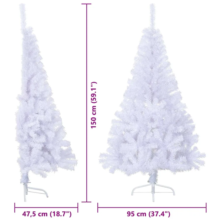 Sapin de Noël artificiel avec 150 LED Blanc 150 cm PVC et Acier - 15