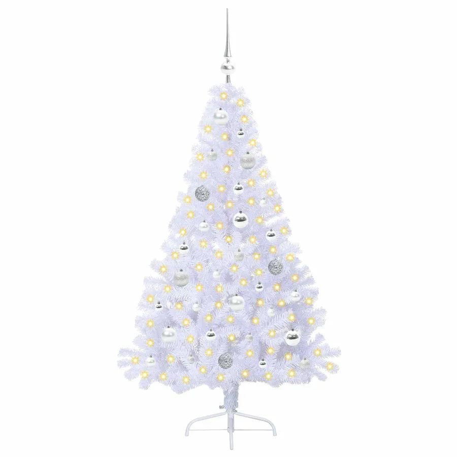 Sapin de Noël artificiel avec 150 LED Blanc 150 cm PVC et Acier - 3