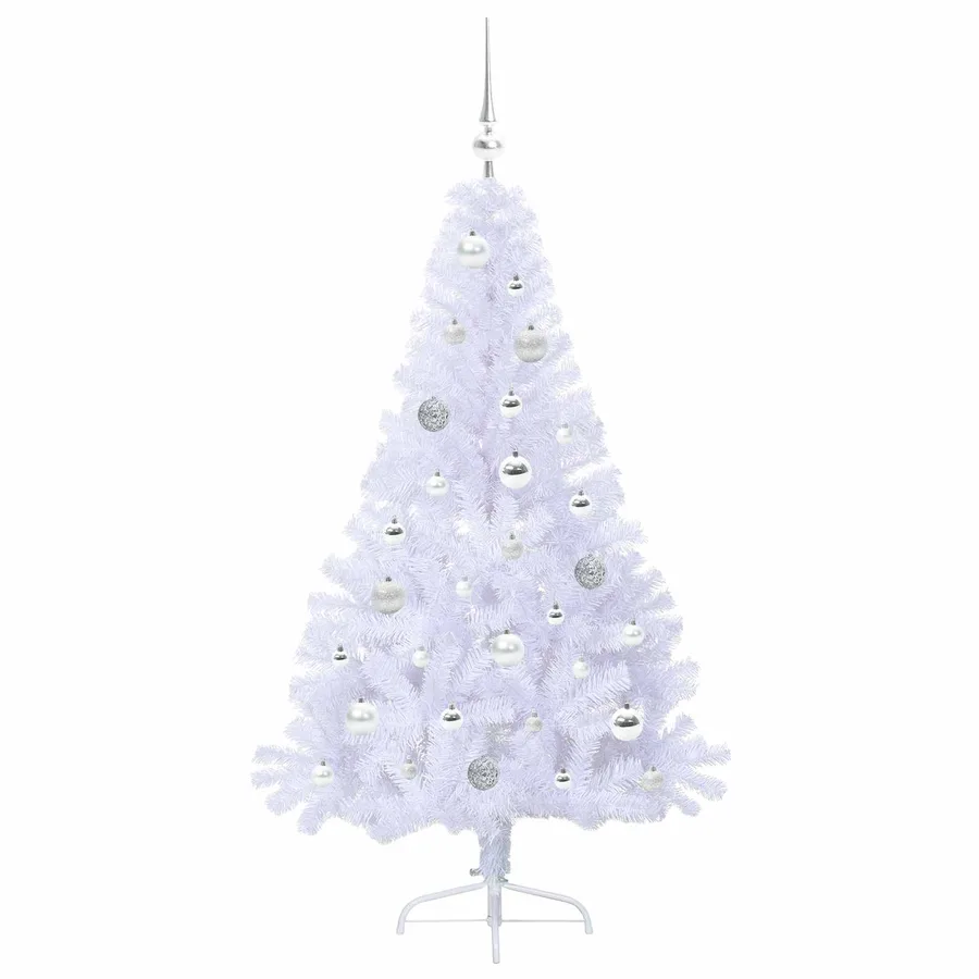 Sapin de Noël artificiel avec 150 LED Blanc 150 cm PVC et Acier - 4