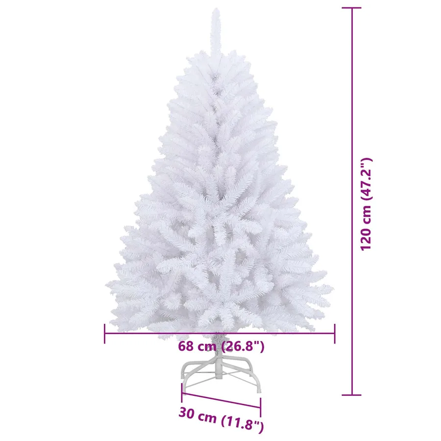 Sapin de Noël Artificiel à Branches Articulées Blanc 120 cm - 19