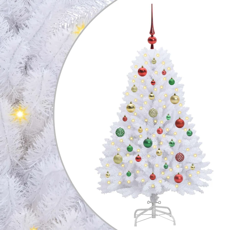 Sapin de Noël Artificiel à Branches Articulées Blanc 120 cm - 2