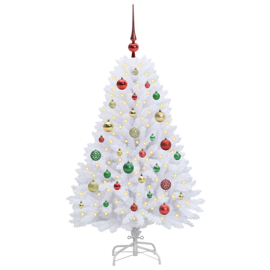 Sapin de Noël Artificiel à Branches Articulées Blanc 120 cm - 3