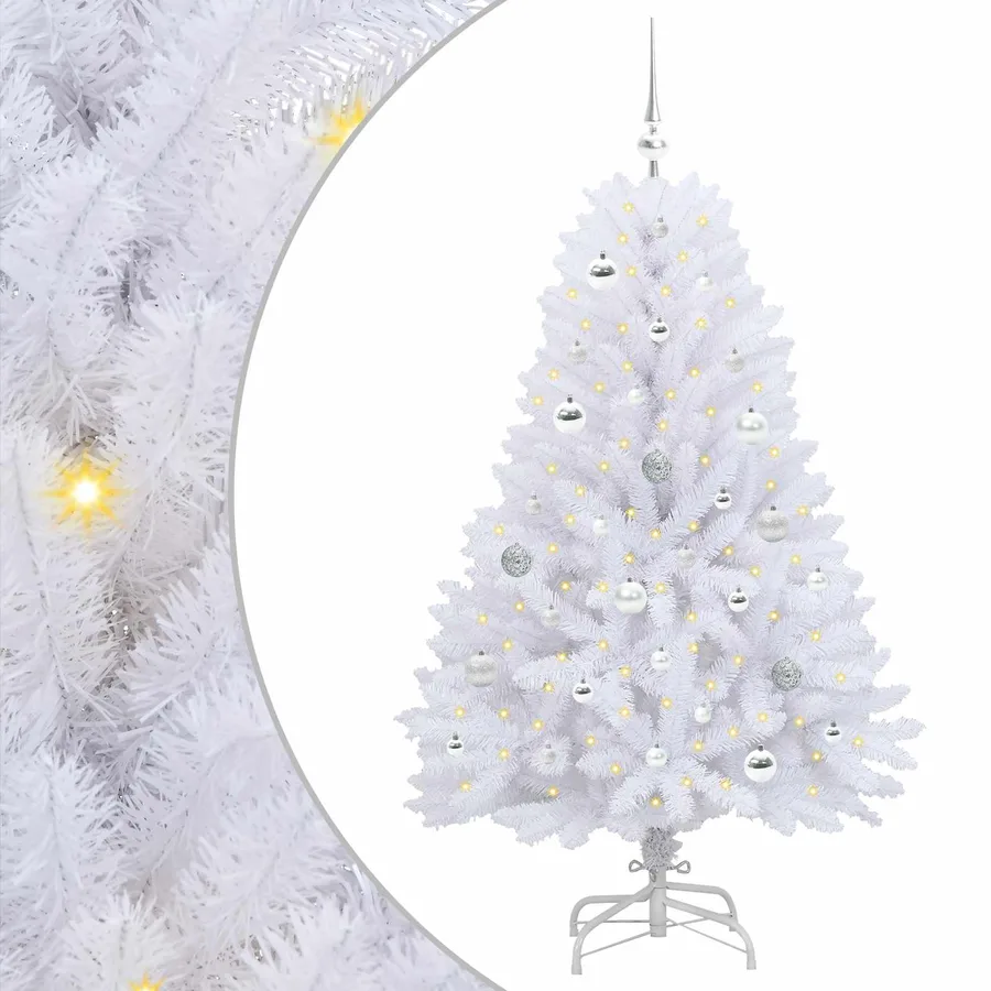 Sapin de Noël Artificiel à Branches Articulées Blanc 150 cm - 2