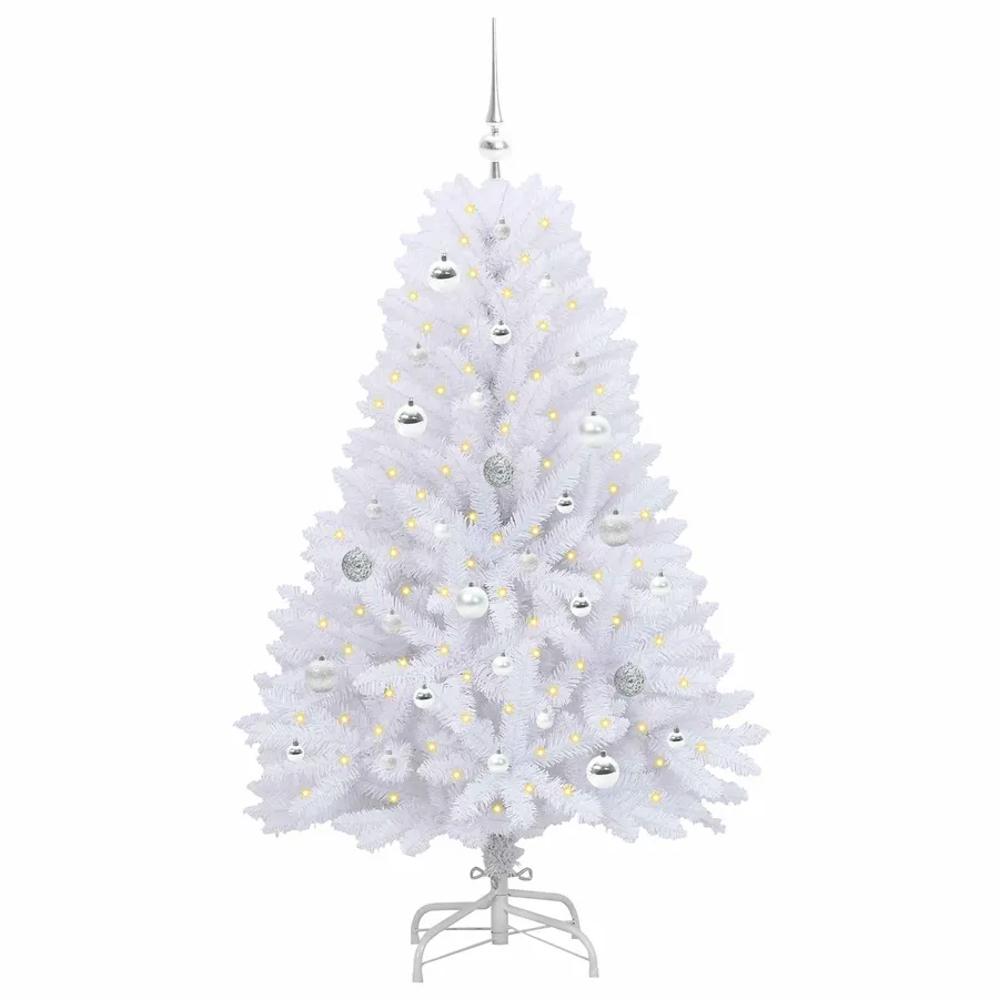 Sapin de Noël Artificiel à Branches Articulées Blanc 150 cm - 3