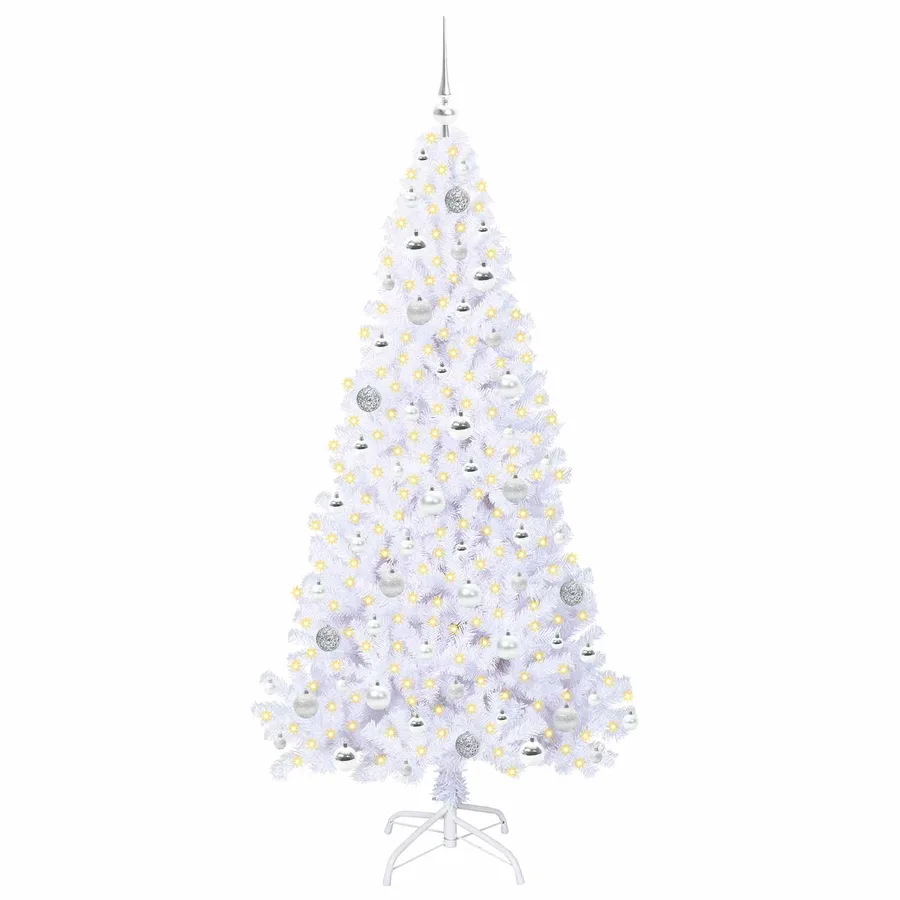 Sapin de Noël artificiel avec 300 LED Blanc 180 cm PVC et Acier - 3