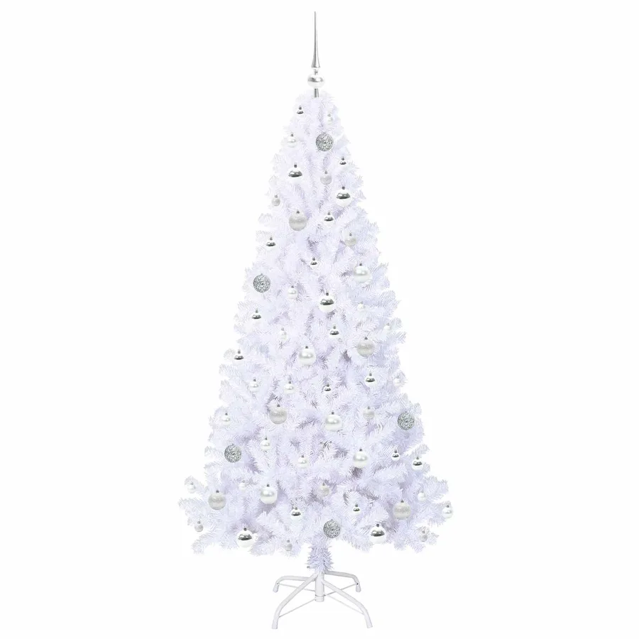 Sapin de Noël artificiel avec 300 LED Blanc 180 cm PVC et Acier - 4
