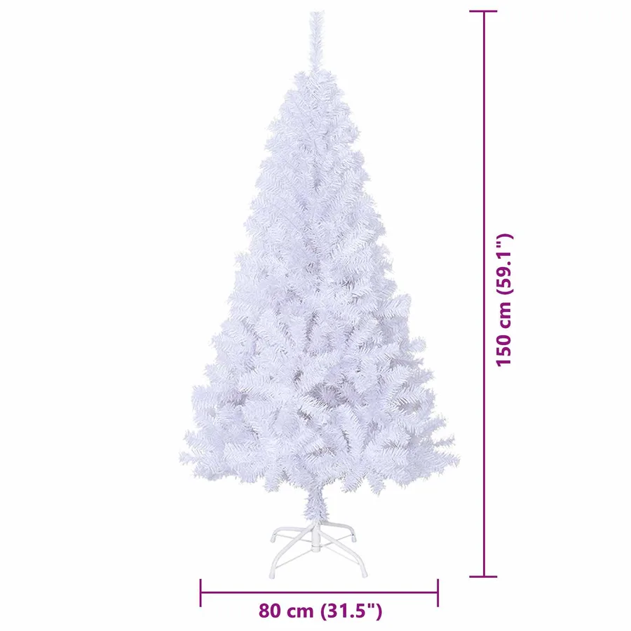 Sapin de Noël artificiel avec 150 LED Blanc 150 cm PVC et Acier - 17