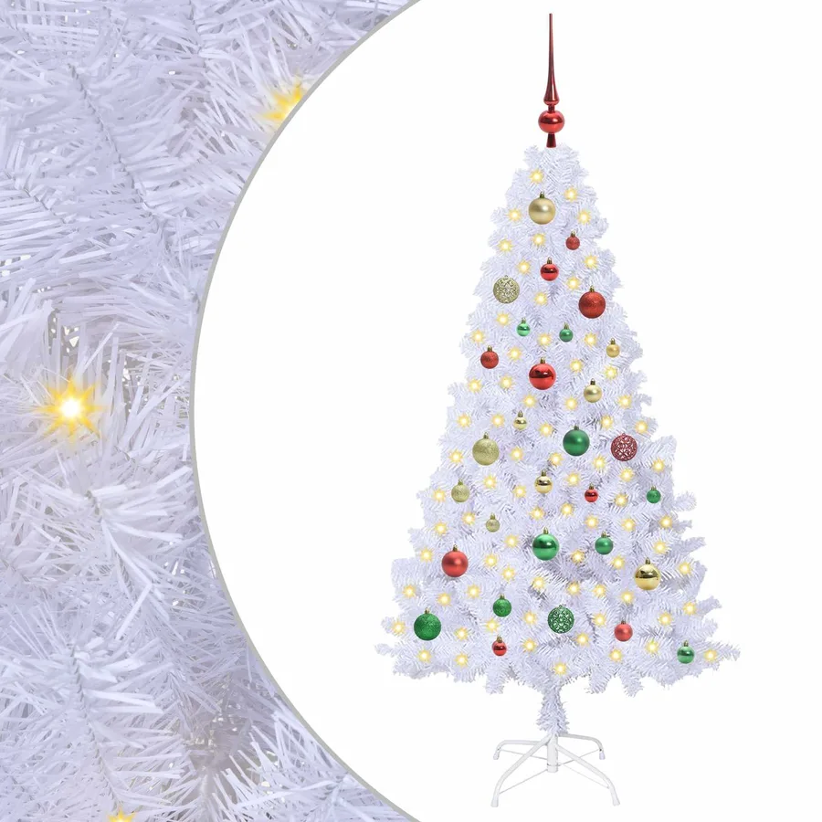 Sapin de Noël artificiel avec 150 LED Blanc 150 cm PVC et Acier - 2