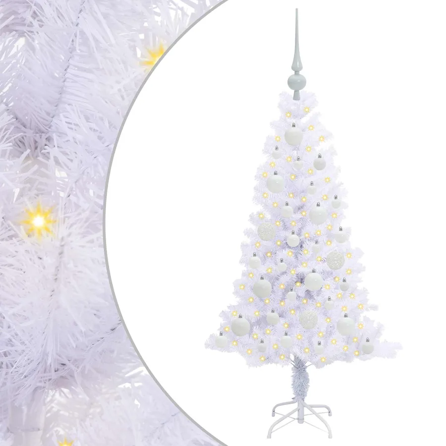 Sapin de Noël artificiel avec 150 LED Blanc 120 cm PVC et Acier - 2