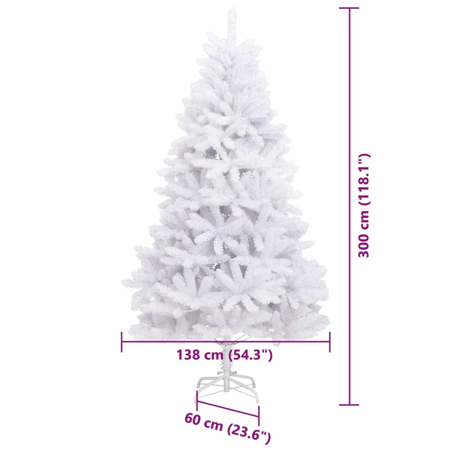 Sapin de Noël Artificiel à Branches Articulées Blanc 300 cm - 17