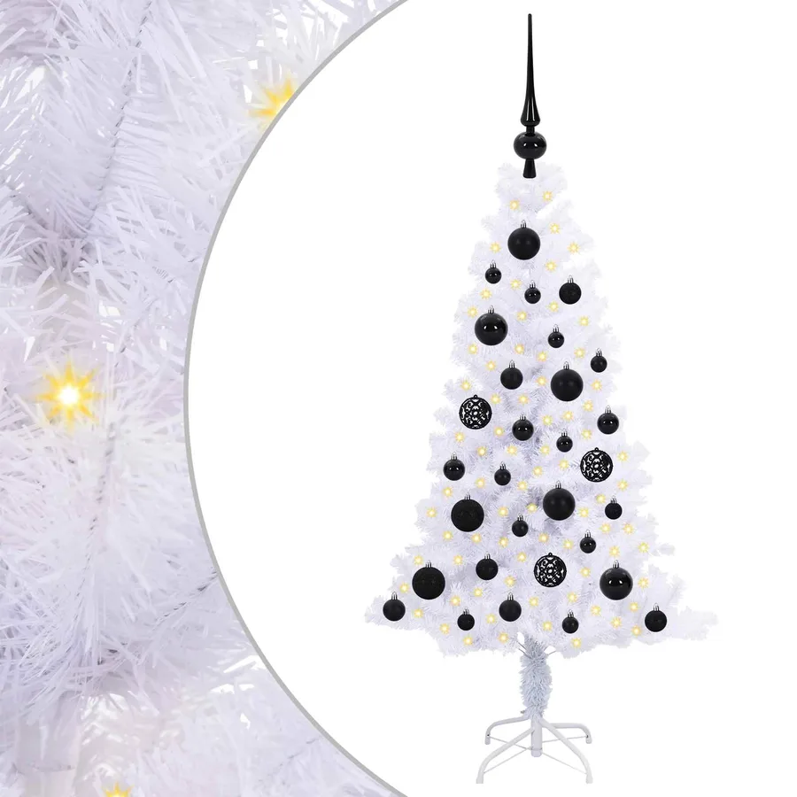 Sapin de Noël artificiel avec 150 LED Blanc 120 cm PVC et Acier - 2