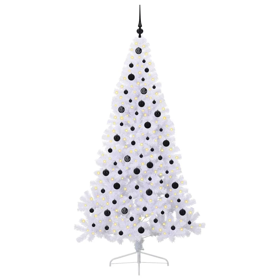 Sapin de Noël artificiel avec 300 LED Blanc 210 cm PVC et Acier - 3