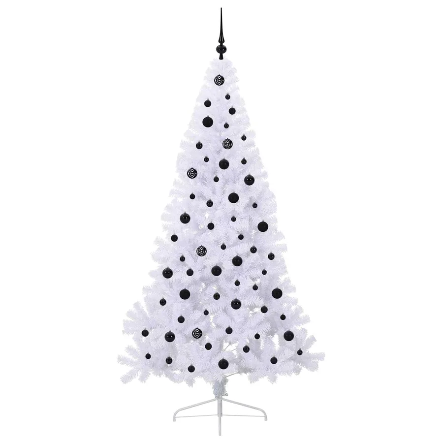 Sapin de Noël artificiel avec 300 LED Blanc 210 cm PVC et Acier - 4