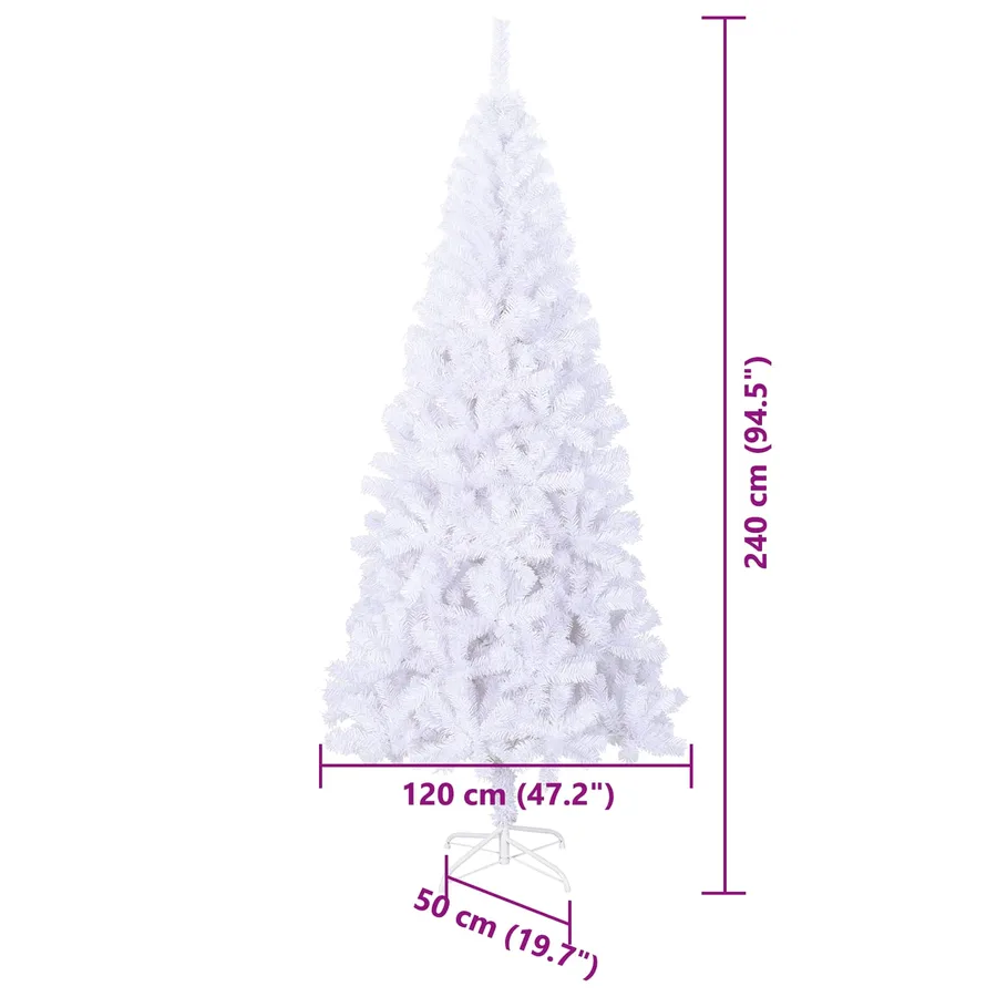 Sapin de Noël artificiel avec 300 LED Blanc 240 cm PVC et Acier - 14