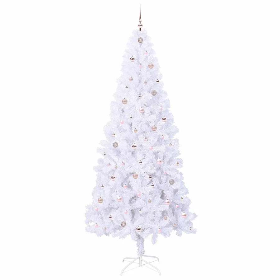 Sapin de Noël artificiel avec 300 LED Blanc 240 cm PVC et Acier - 4