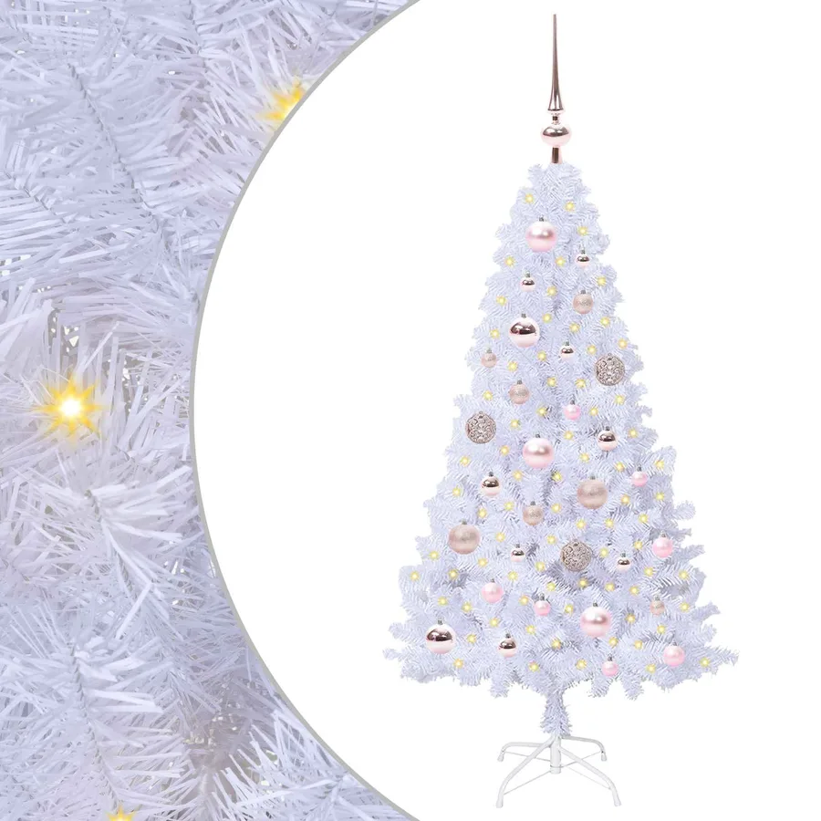 Sapin de Noël artificiel avec 150 LED Blanc 120 cm PVC et Acier - 2