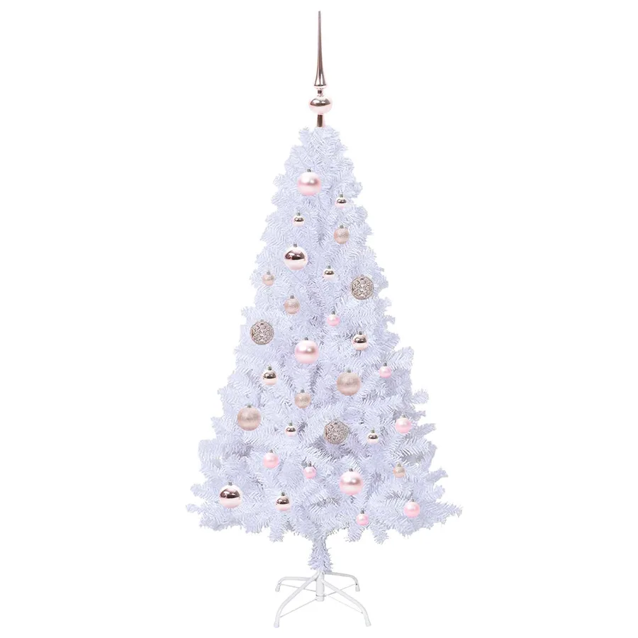 Sapin de Noël artificiel avec 150 LED Blanc 120 cm PVC et Acier - 4