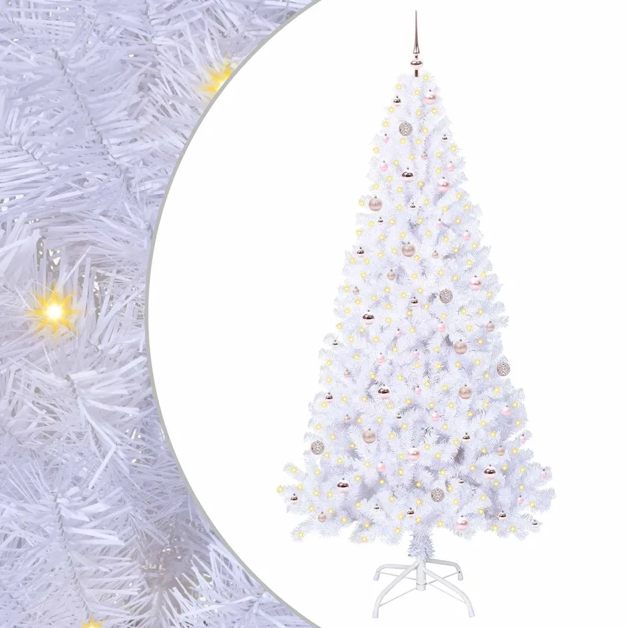 Sapin de Noël artificiel avec 300 LED Blanc 240 cm PVC et Acier - 2