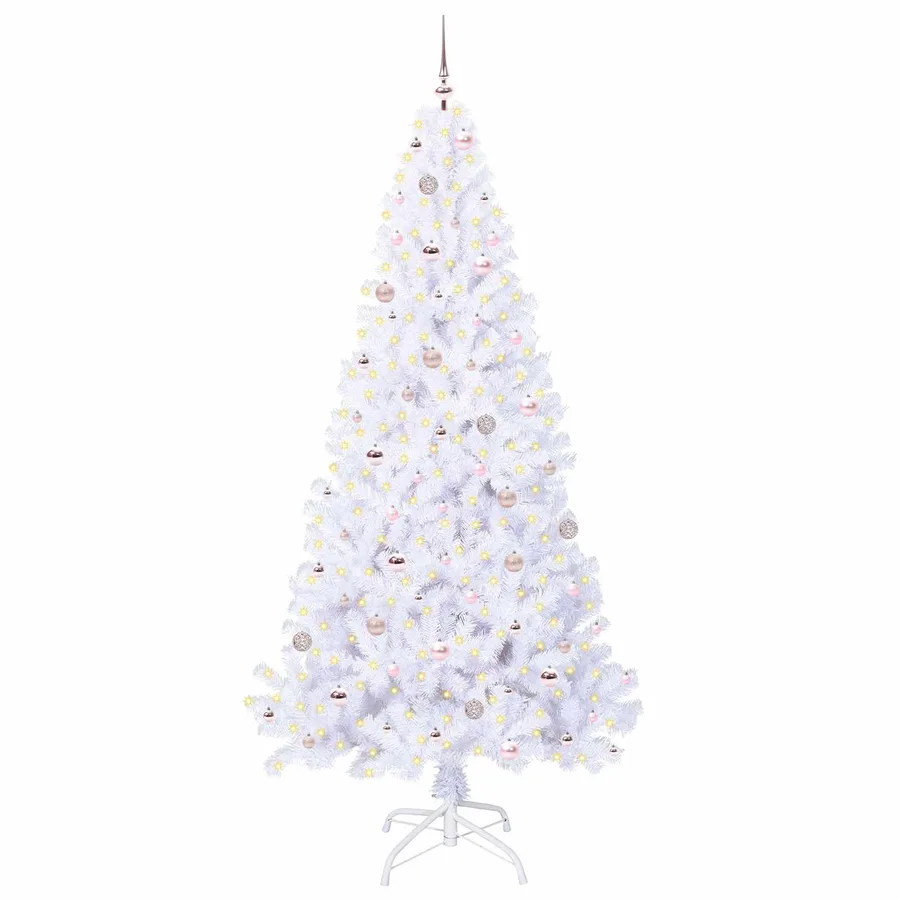 Sapin de Noël artificiel avec 300 LED Blanc 240 cm PVC et Acier - 3
