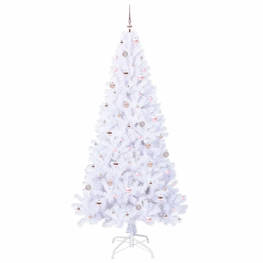Sapin de Noël artificiel avec 300 LED Blanc 240 cm PVC et Acier - 4