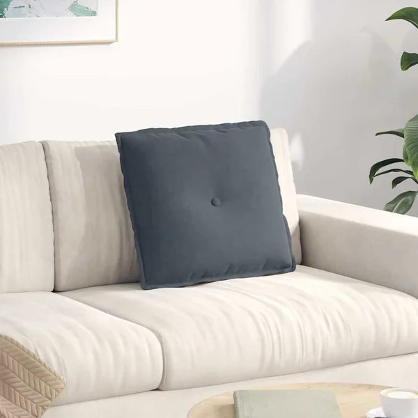 Coussin de Dos Gris foncé 50 x 45 cm Tissu en velours côtelé