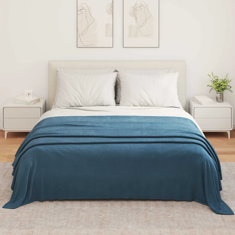 Jeté Bleu marine 350 x 270 cm Toison - 3