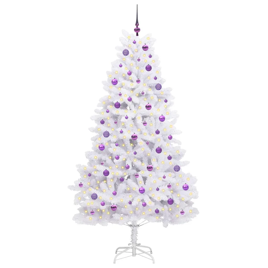 Sapin de Noël Artificiel à Branches Articulées Blanc 210 cm - 3