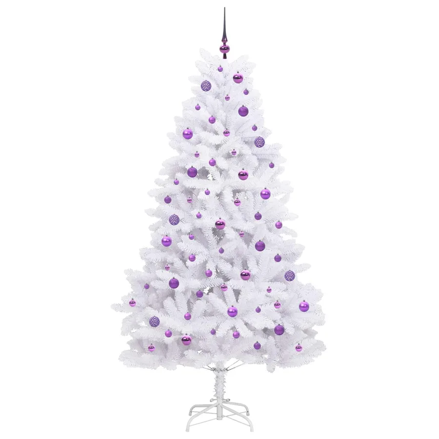 Sapin de Noël Artificiel à Branches Articulées Blanc 210 cm - 4