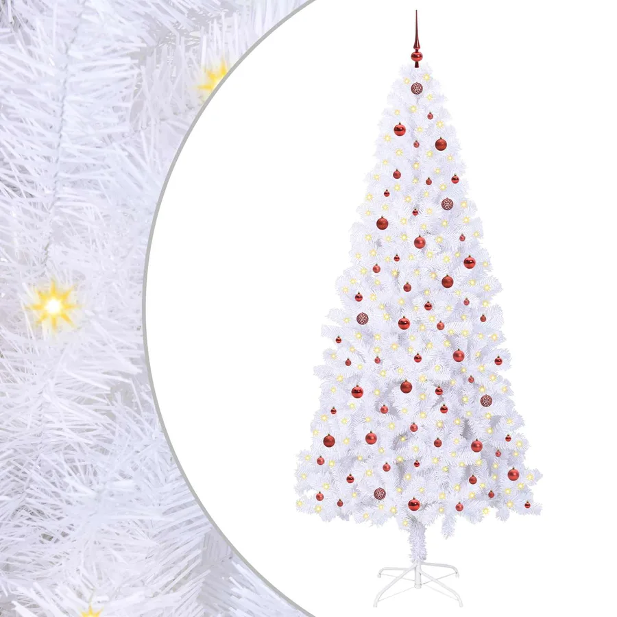 Sapin de Noël artificiel avec 300 LED Blanc 240 cm PVC et Acier - 2