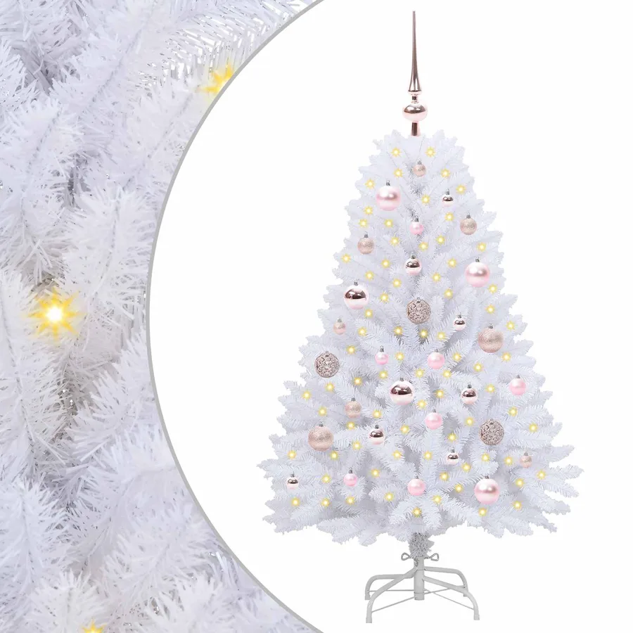 Sapin de Noël Artificiel à Branches Articulées Blanc 120 cm - 2