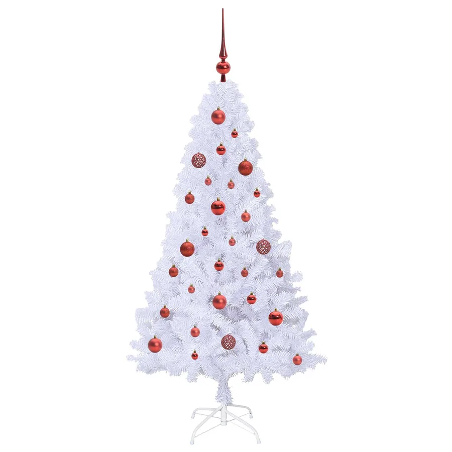 Sapin de Noël artificiel avec 150 LED Blanc 150 cm PVC et Acier - 4