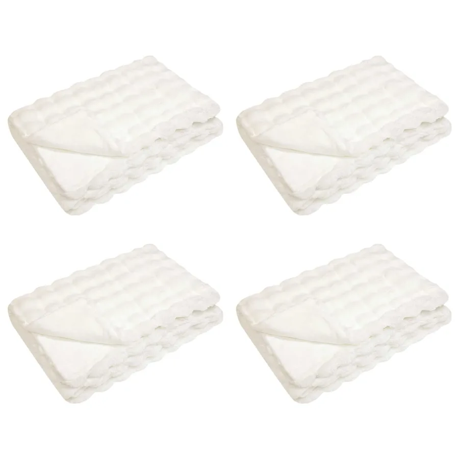Couverture antidérapante en fausse de lapin Olite 4 pcs Blanc - 2