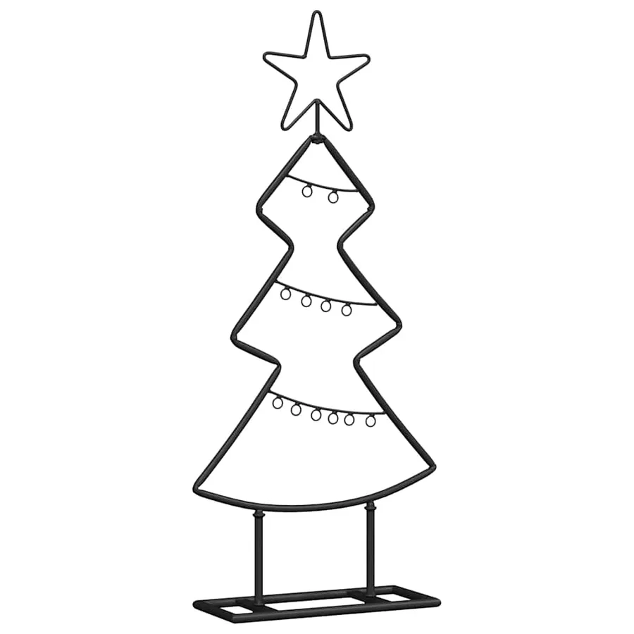 Arbre de Noël en métal avec support Noir 60 cm Acier - 2
